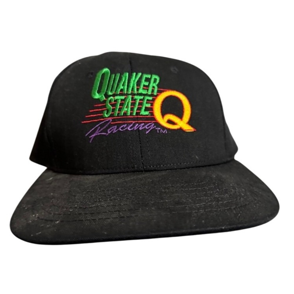 Quaker State Racing Embroidered Black Snapback Hat Cap One Size USA Made